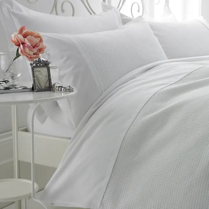 Waffle Weave Egyptian Cotton - Duvet Cover with Pillowcase/s